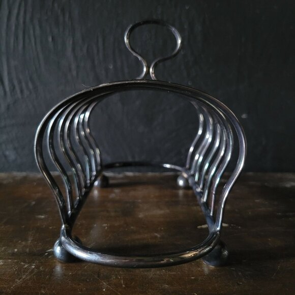 Vtg Silverplate 6 Piece Toast Rack, Toast Holder, Mail Holder, Made in England - Picture 2 of 8